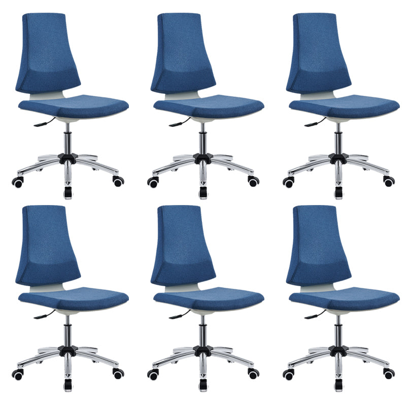 Mid Back Home Office Chair Modern Armless Upholstered Conference Chair