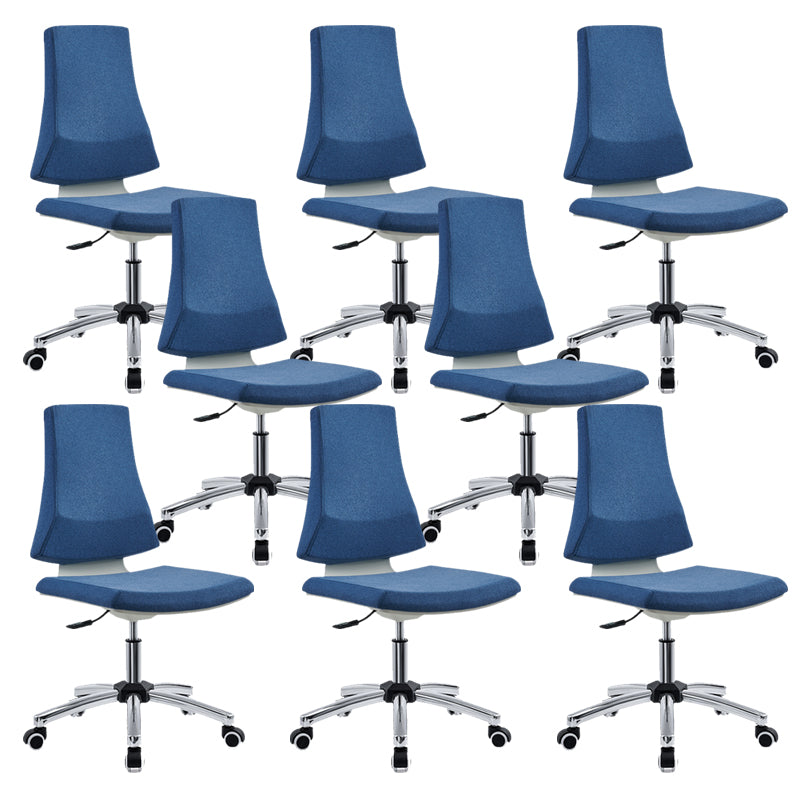 Mid Back Home Office Chair Modern Armless Upholstered Conference Chair