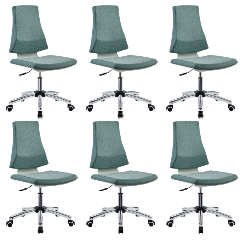 Mid Back Home Office Chair Modern Armless Upholstered Conference Chair