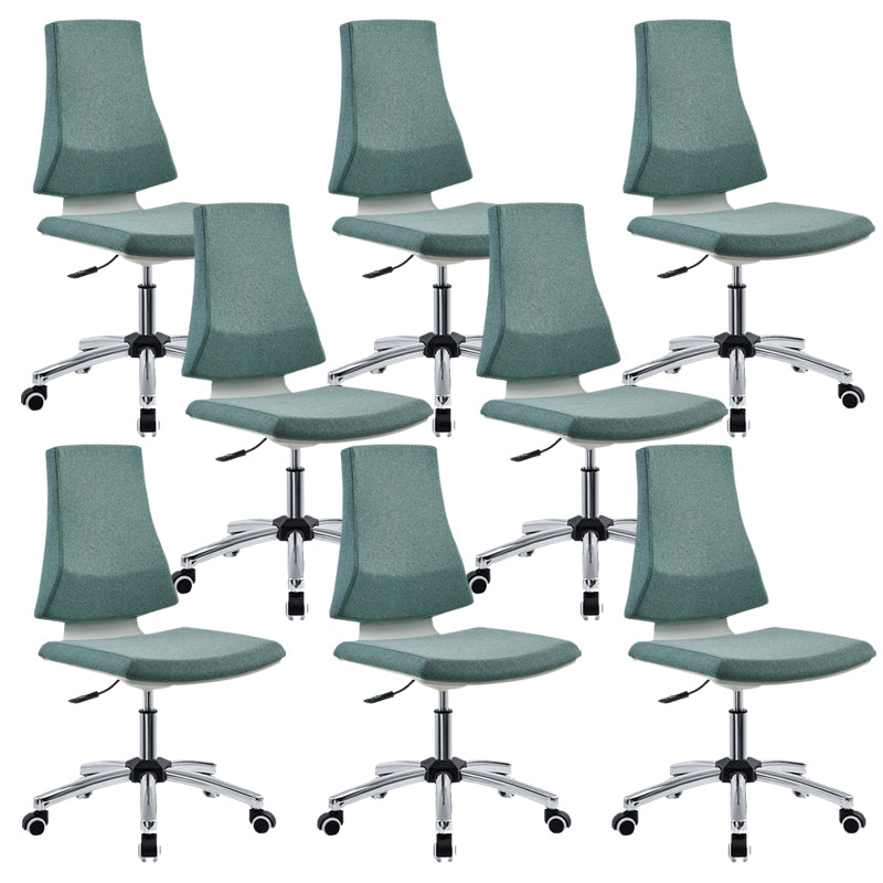 Mid Back Home Office Chair Modern Armless Upholstered Conference Chair