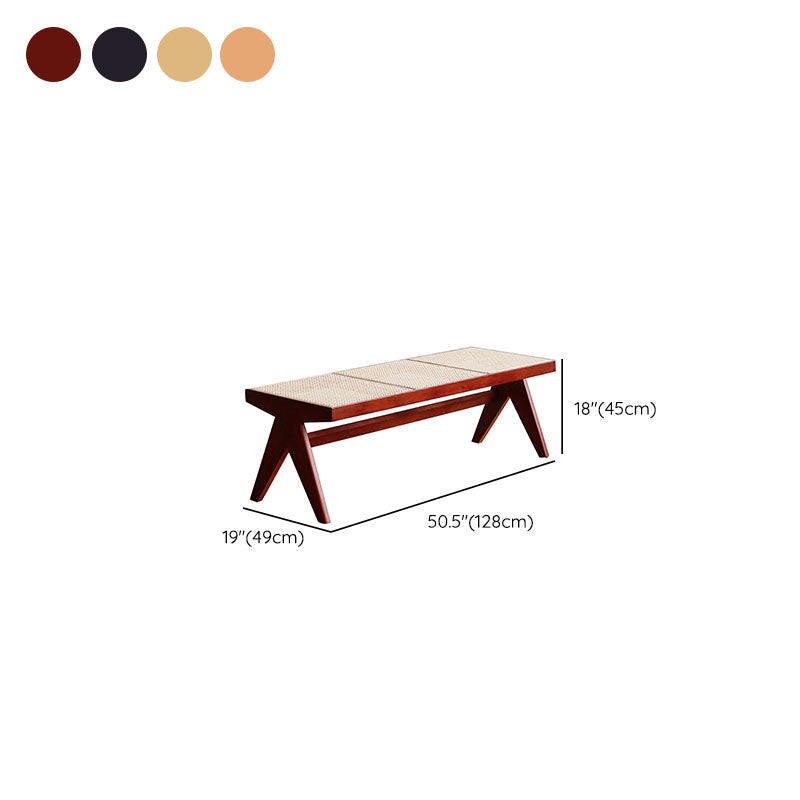 Tropical Seating Bench Solid Wood Rectangle Bench for Dining Room