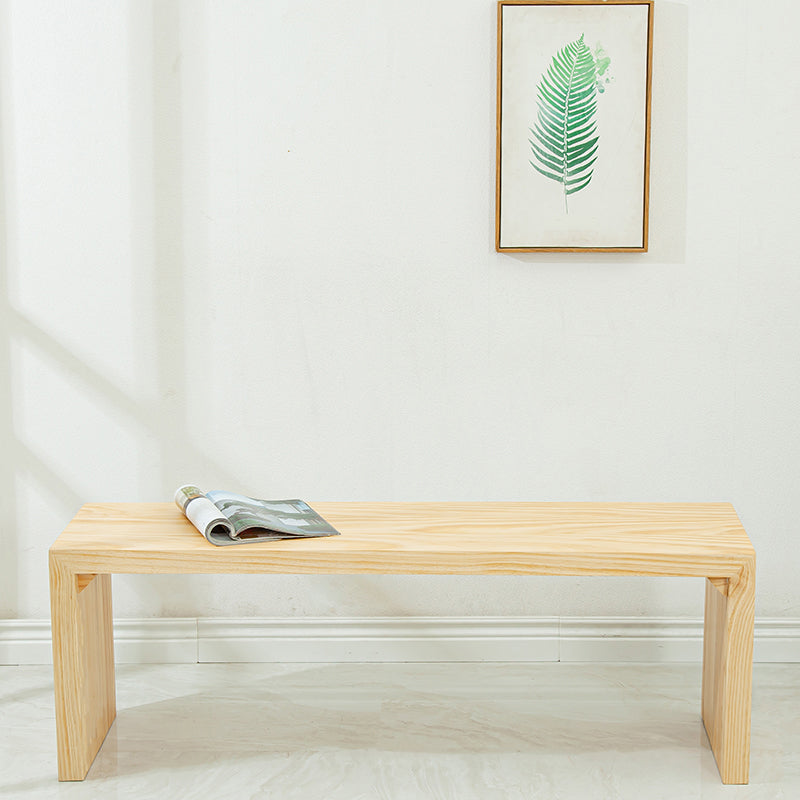 13.65-inch W Solid Wood Bench Modern Bedroom Seating Bench in Natural