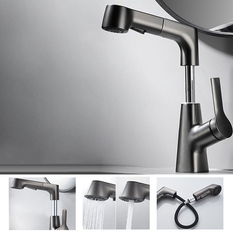 Modern Solid Color Faucet Metal Centerset Lavatory Faucet for Bathroom