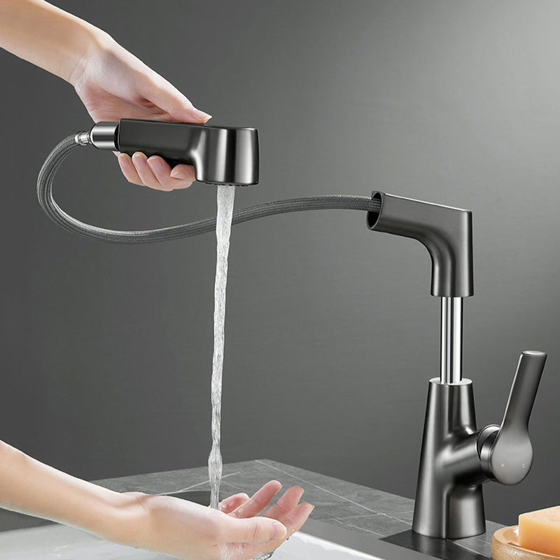 Modern Solid Color Faucet Metal Centerset Lavatory Faucet for Bathroom