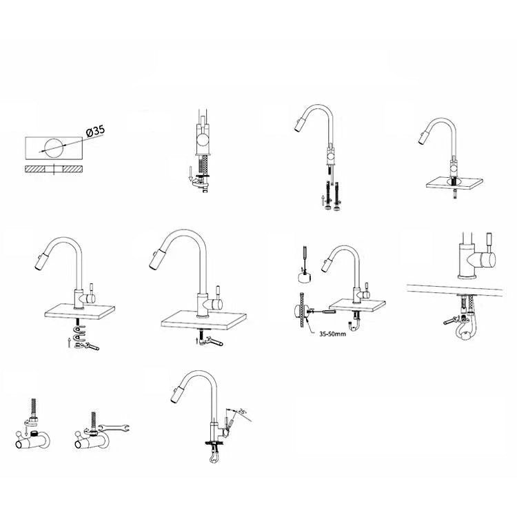 Modern 1-Handle Faucet Pull out Sprayer with Water Dispenser Faucet