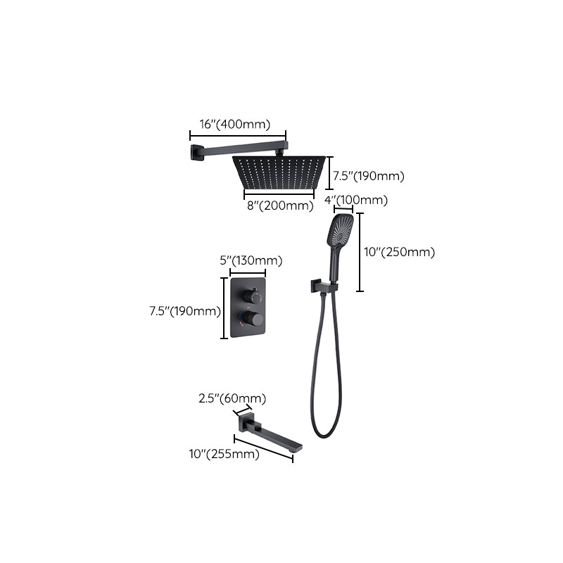 Modern Shower Set Brass Temperature Control Ceiling Mounted Shower System