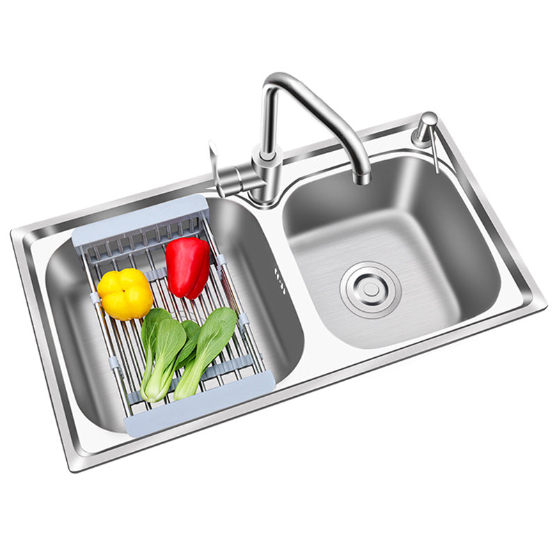 Modern Style Kitchen Sink Stainless Steel Corrosion Resistant Drop-In Kitchen Sink