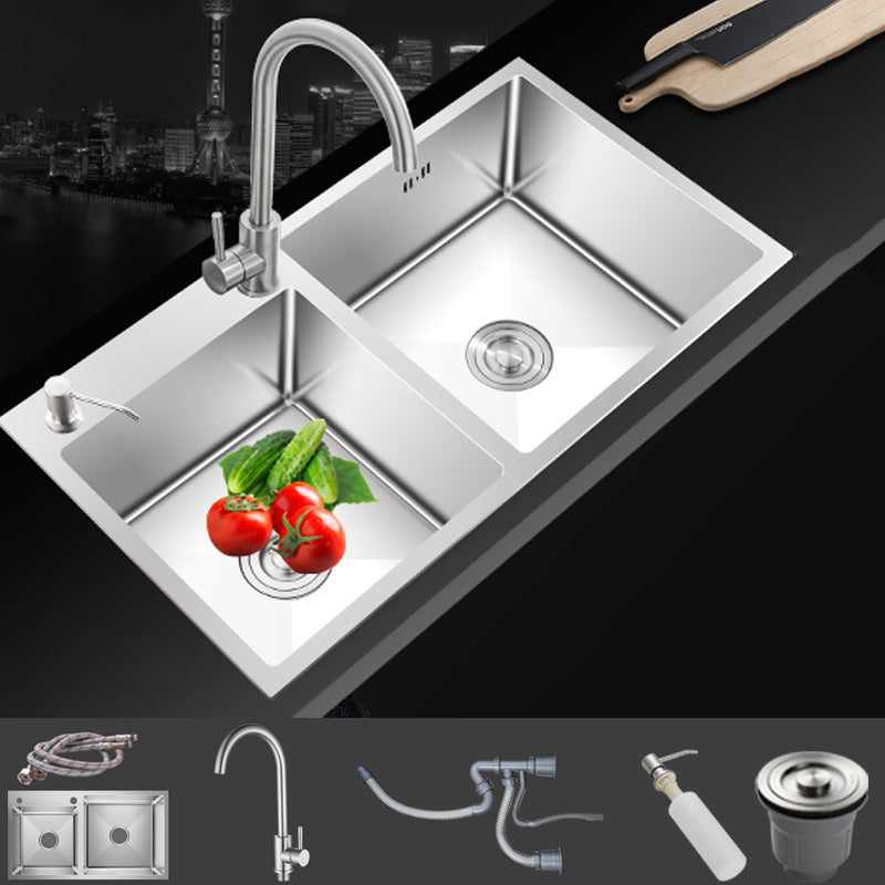 Contemporary Style Kitchen Sink Noise-cancelling Design Stainless Steel Kitchen Sink