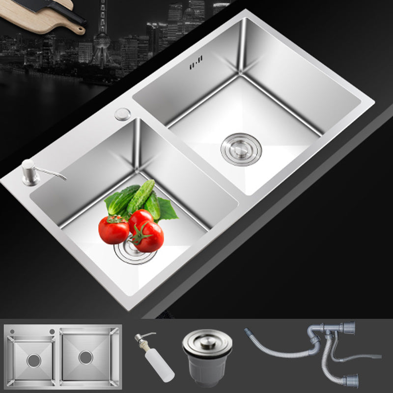 Contemporary Style Kitchen Sink Noise-cancelling Design Stainless Steel Kitchen Sink