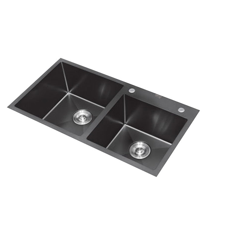 Classic Style Kitchen Sink Stainless Steel Kitchen Double Sink with Drain Strainer Kit