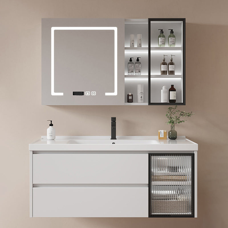 Modern Sink Vanity Solid Color Wall Mount Vanity Cabinet for Bathroom