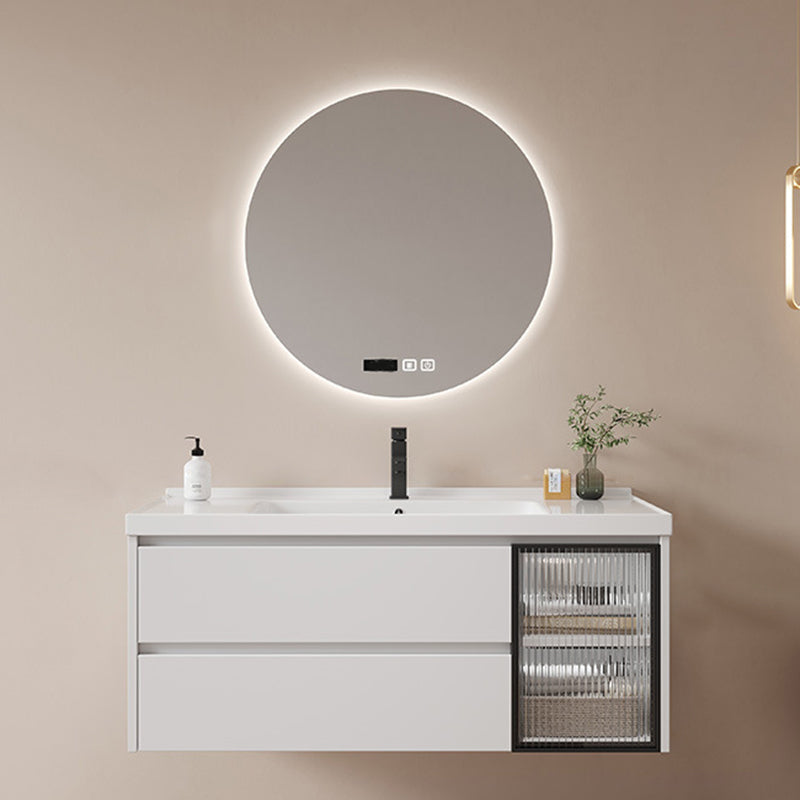 Modern Sink Vanity Solid Color Wall Mount Vanity Cabinet for Bathroom