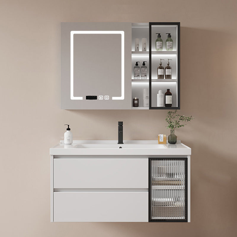 Modern Sink Vanity Solid Color Wall Mount Vanity Cabinet for Bathroom