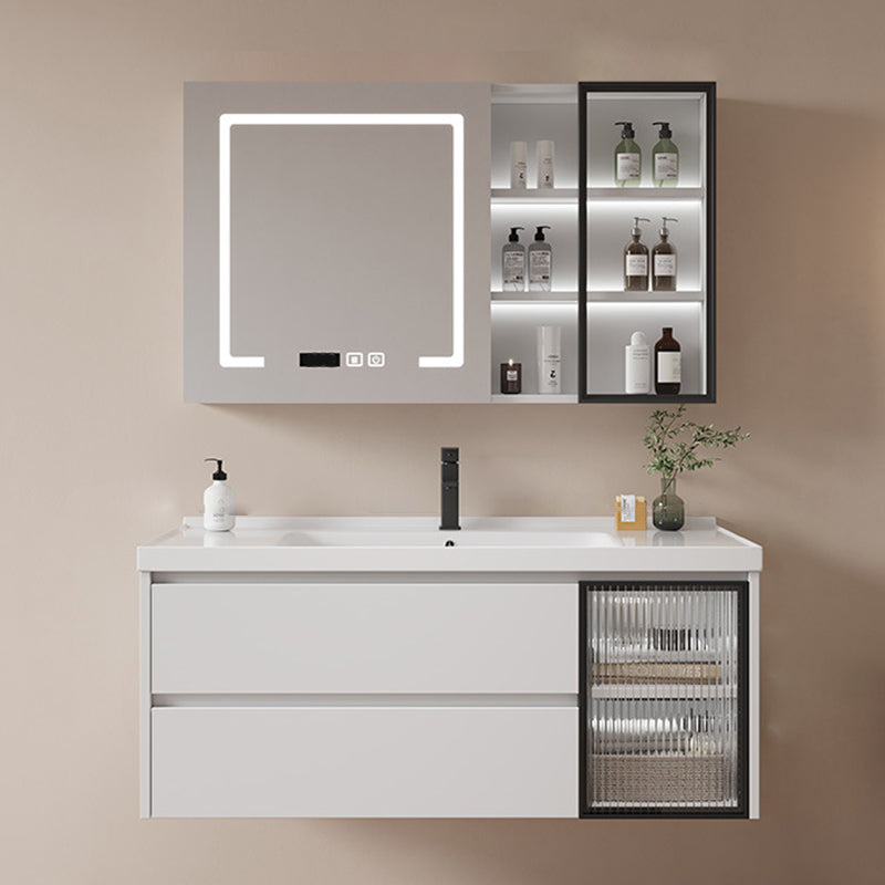 Modern Sink Vanity Solid Color Wall Mount Vanity Cabinet for Bathroom