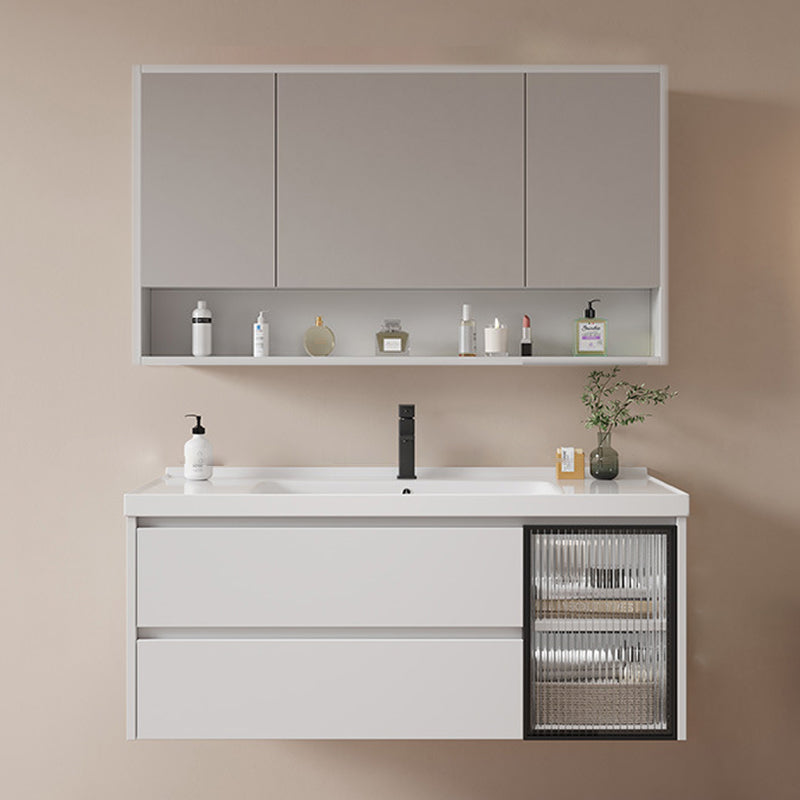 Modern Sink Vanity Solid Color Wall Mount Vanity Cabinet for Bathroom