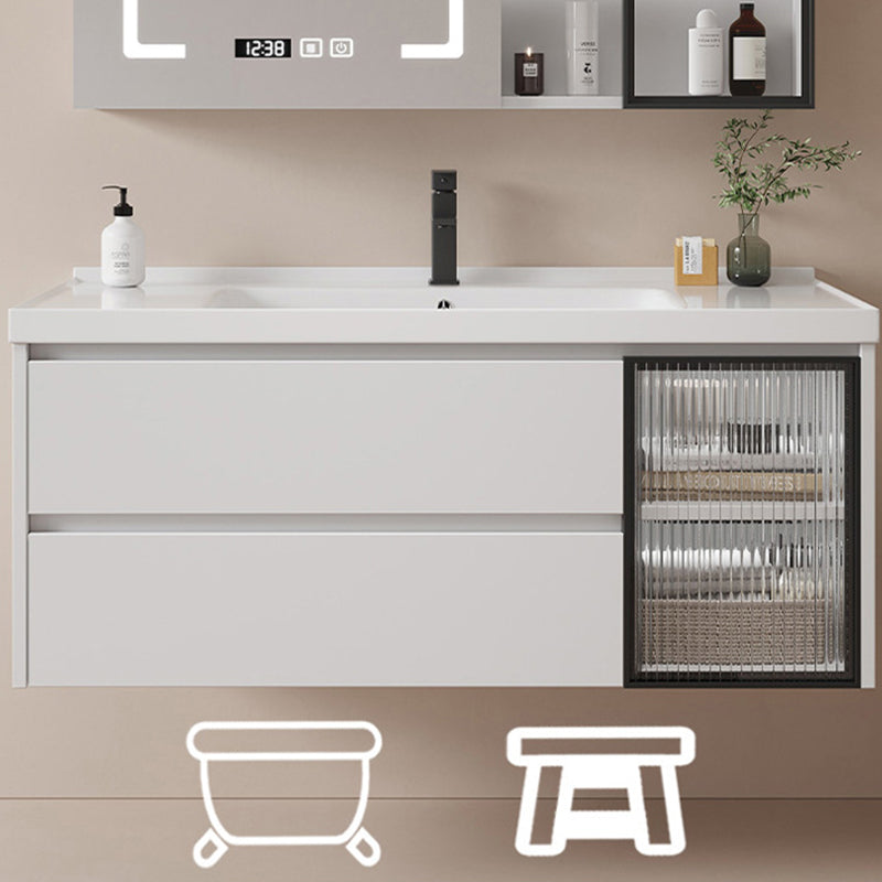 Modern Sink Vanity Solid Color Wall Mount Vanity Cabinet for Bathroom