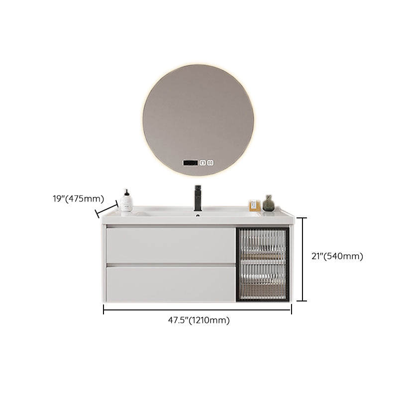 Modern Sink Vanity Solid Color Wall Mount Vanity Cabinet for Bathroom