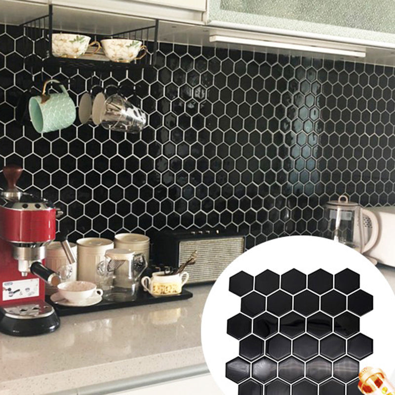 Hexagon Wall Tile Grease Proofing Steel and Pick Kitchen Wallpaper