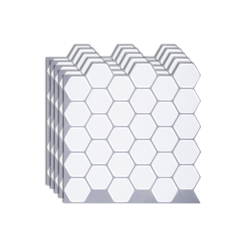 Hexagon Wall Tile Grease Proofing Steel and Pick Kitchen Wallpaper