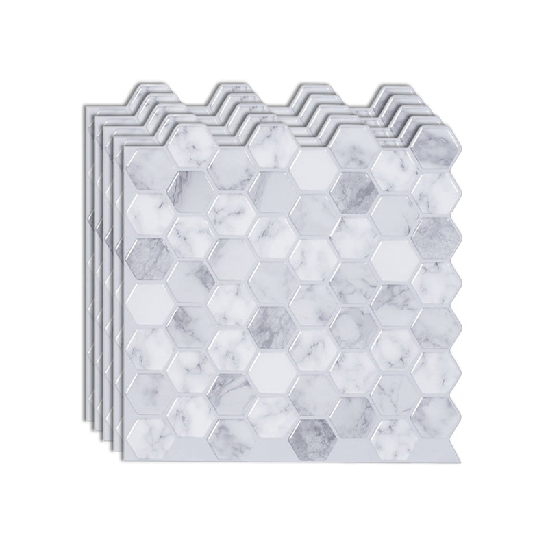 Hexagon Wall Tile Grease Proofing Steel and Pick Kitchen Wallpaper