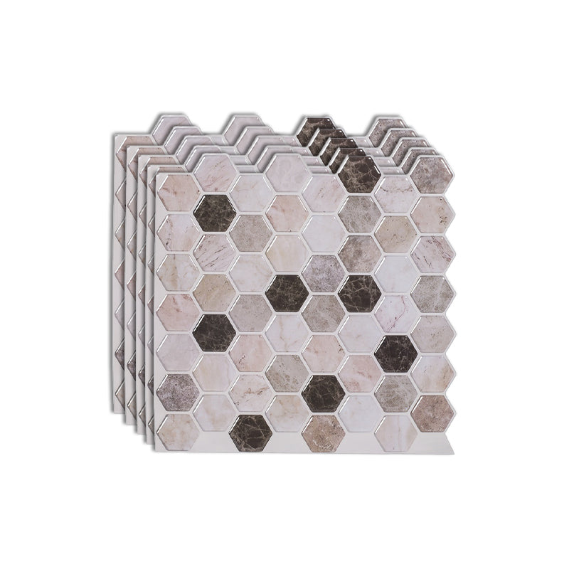 Hexagon Wall Tile Grease Proofing Steel and Pick Kitchen Wallpaper