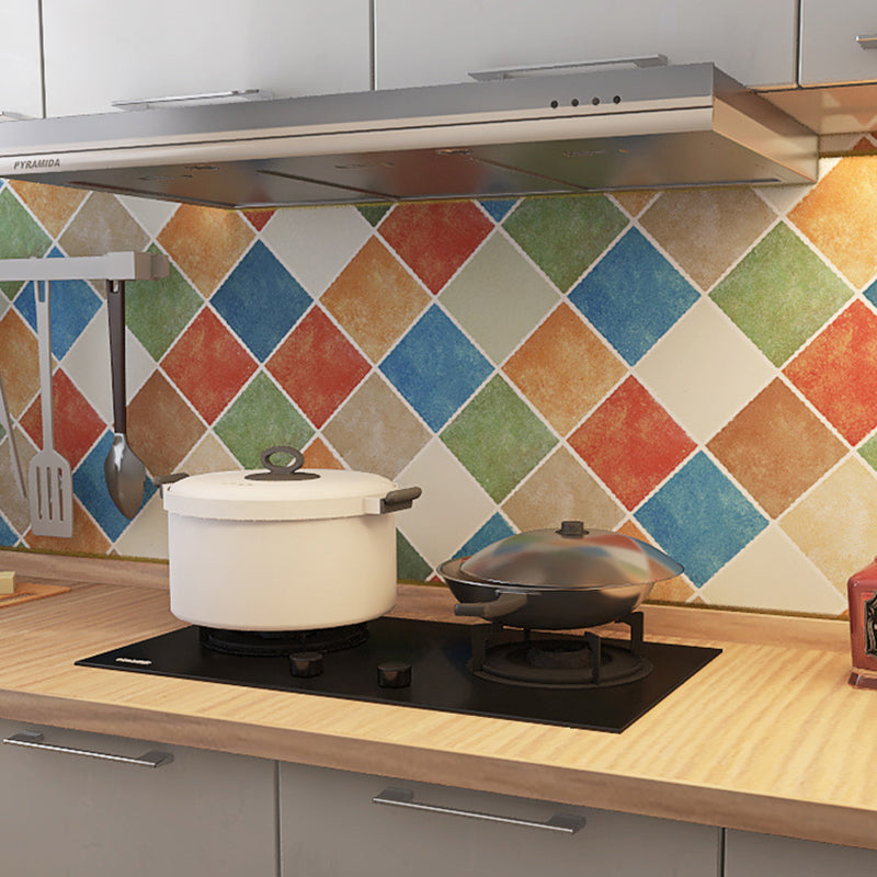 Rectangular  Wall Tile Peel and Stick Geometric Print Stick Kitchen Wallpaper