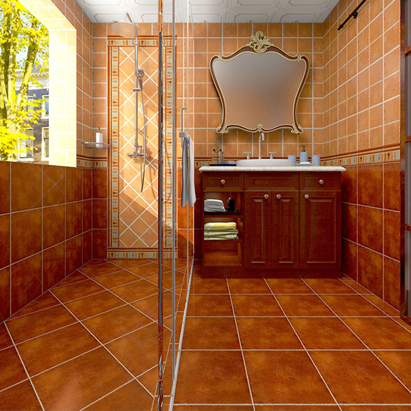 Square Ceramic Matte Straight Edge Singular Tile Vintage Bathroom Floor