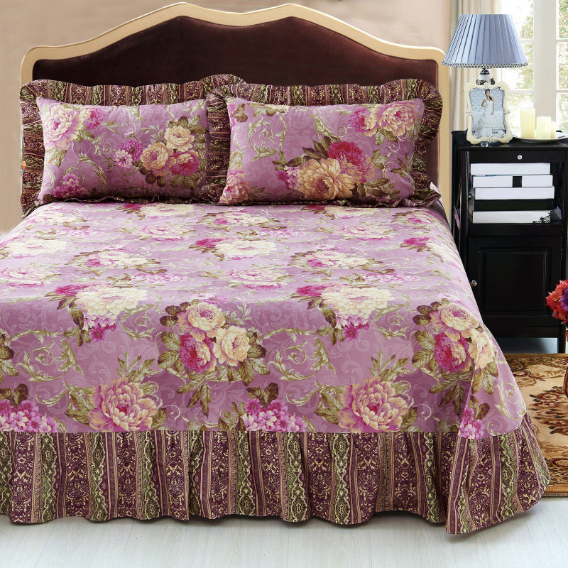 1 and 3-Piece Bed Sheet Plain Weave Floral Cotton Bed Sheet Queen