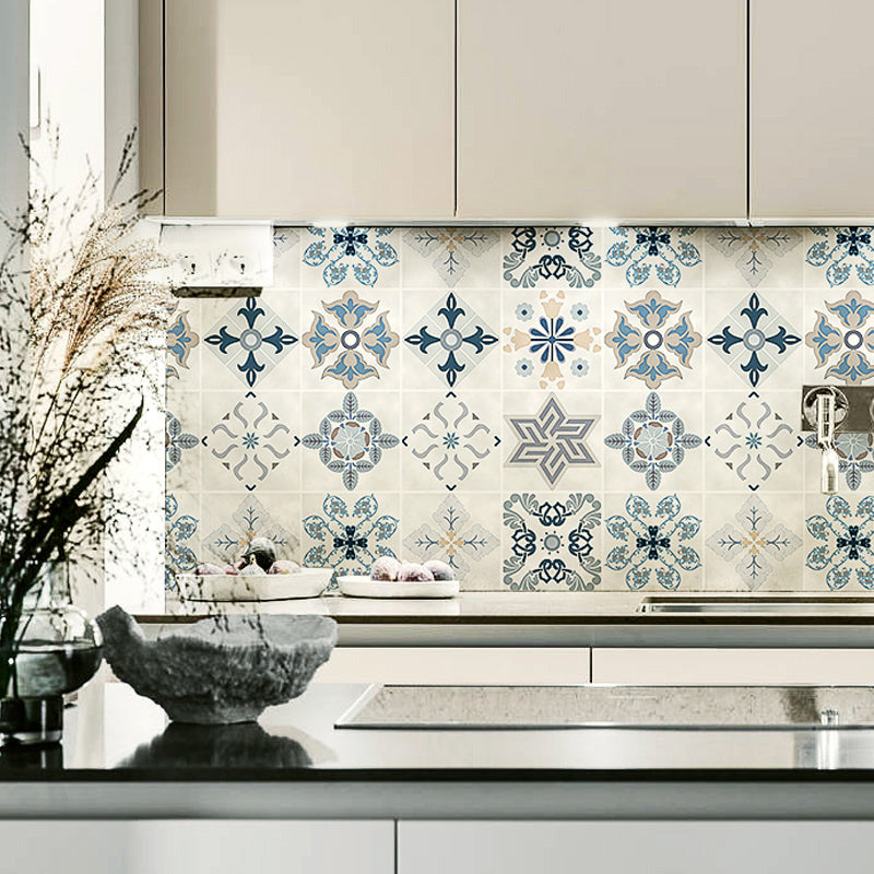 Kitchen Wall Tile Peel and Stick Floral Print Stick Wallpaper