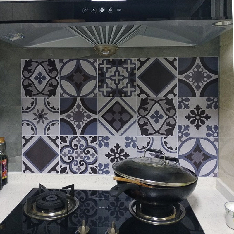 Kitchen Wall Tile Peel and Stick Floral Print Stick Wallpaper