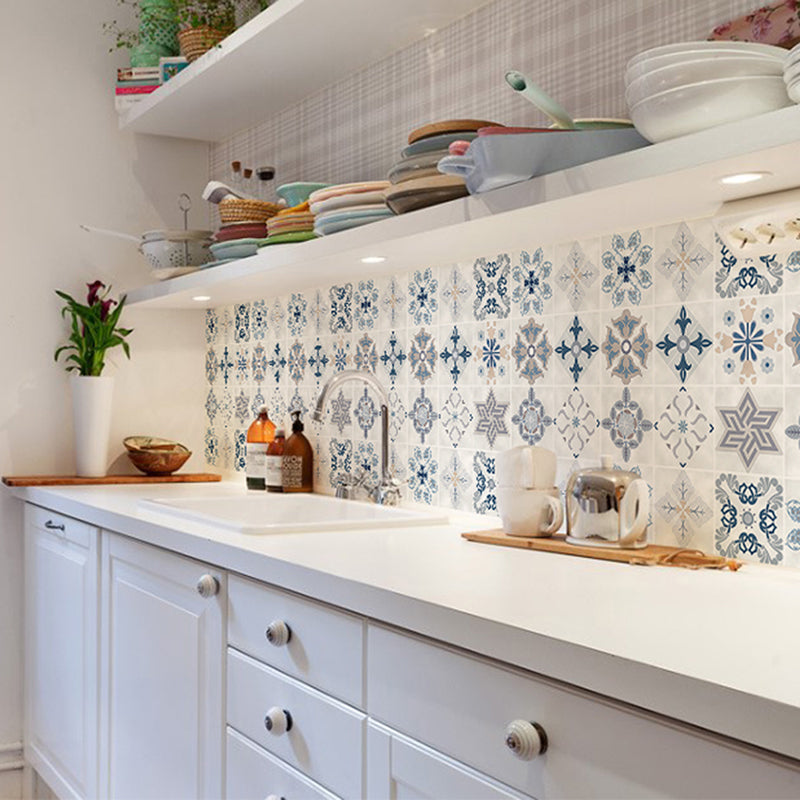 Kitchen Wall Tile Peel and Stick Floral Print Stick Wallpaper