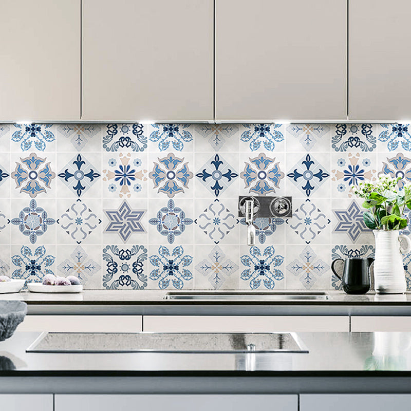 Kitchen Wall Tile Peel and Stick Floral Print Stick Wallpaper