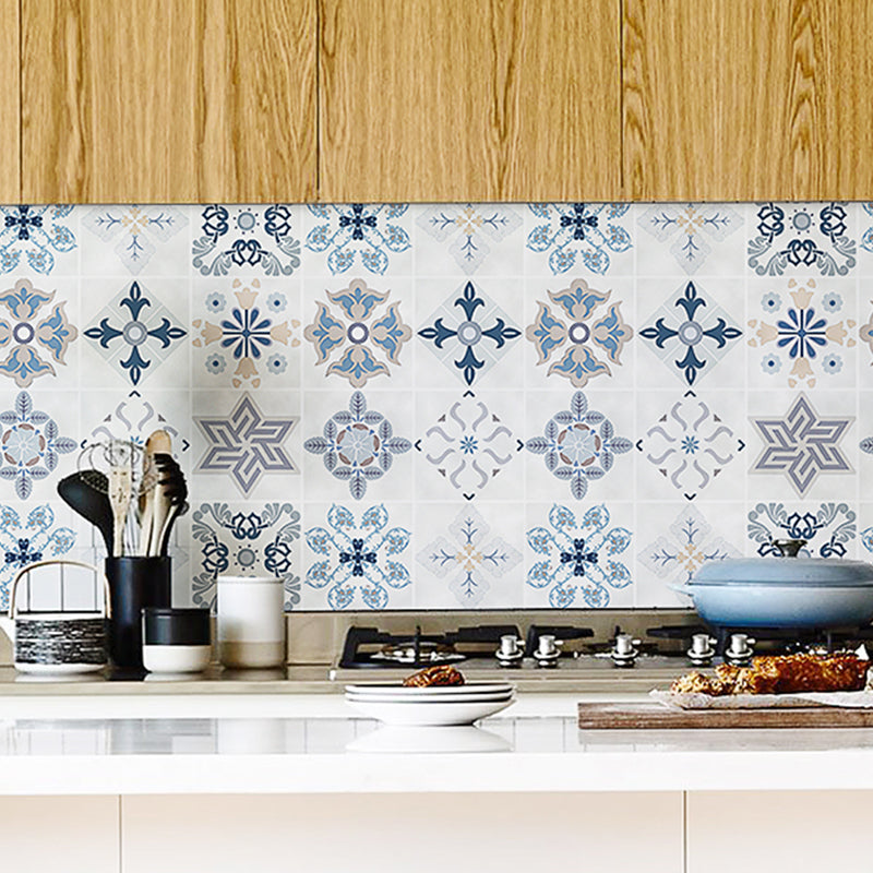 Kitchen Wall Tile Peel and Stick Floral Print Stick Wallpaper