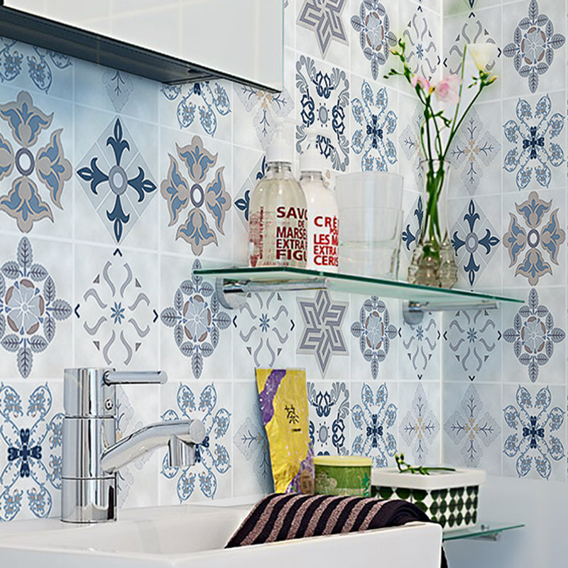 Kitchen Wall Tile Peel and Stick Floral Print Stick Wallpaper