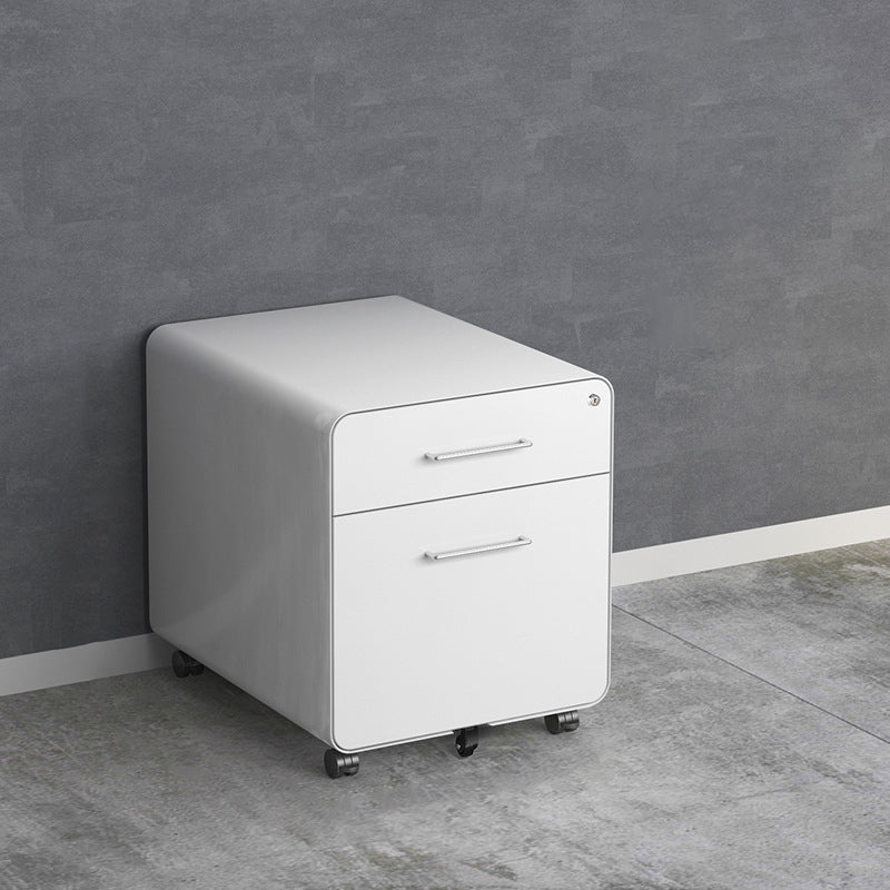 Modern File Cabinet Metal 3 Locking Drawers Cabinet with Castors for Home Office