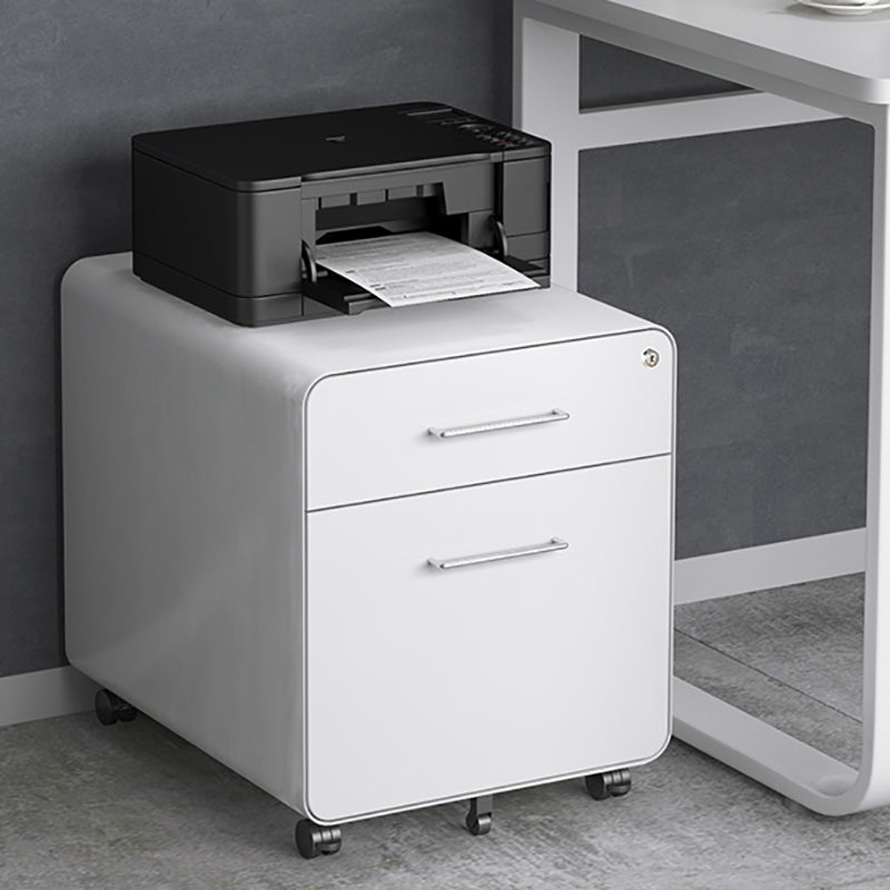 Modern File Cabinet Metal 3 Locking Drawers Cabinet with Castors for Home Office