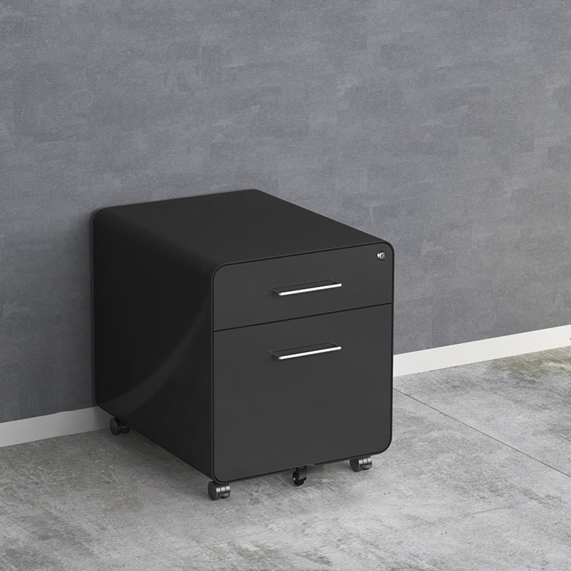 Modern File Cabinet Metal 3 Locking Drawers Cabinet with Castors for Home Office