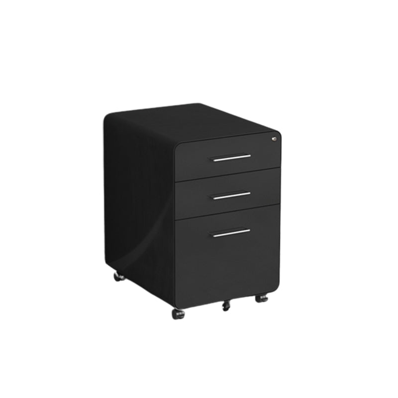 Modern File Cabinet Metal 3 Locking Drawers Cabinet with Castors for Home Office