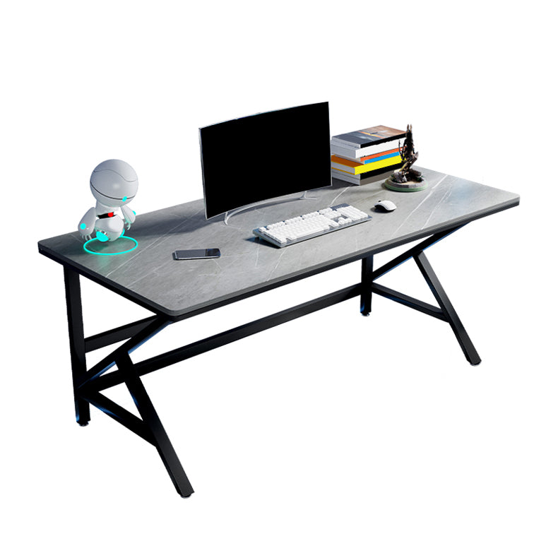 Contemporary Computer Desk Home Stone Office Desk with Black Legs