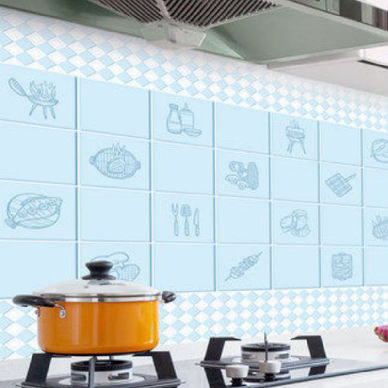 Modern Tile-Peel & Stick Plastic Square Peel and Stick Wall Tile for Kitchen