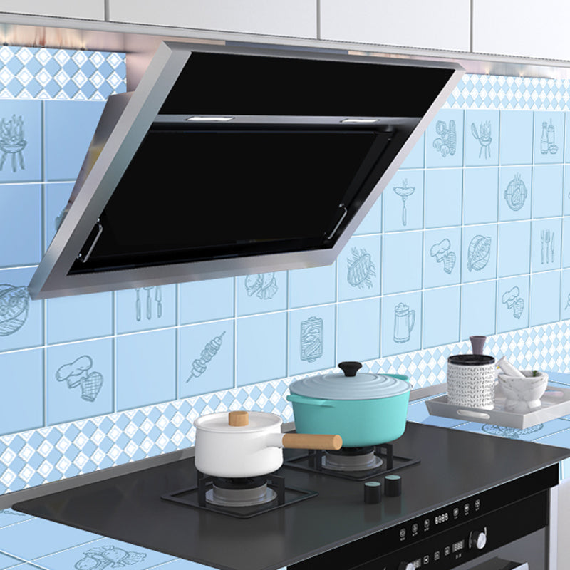 Modern Tile-Peel & Stick Plastic Square Peel and Stick Wall Tile for Kitchen