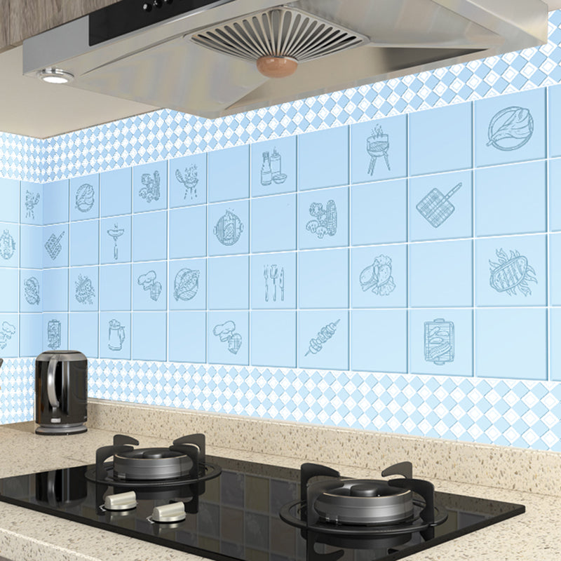 Modern Tile-Peel & Stick Plastic Square Peel and Stick Wall Tile for Kitchen