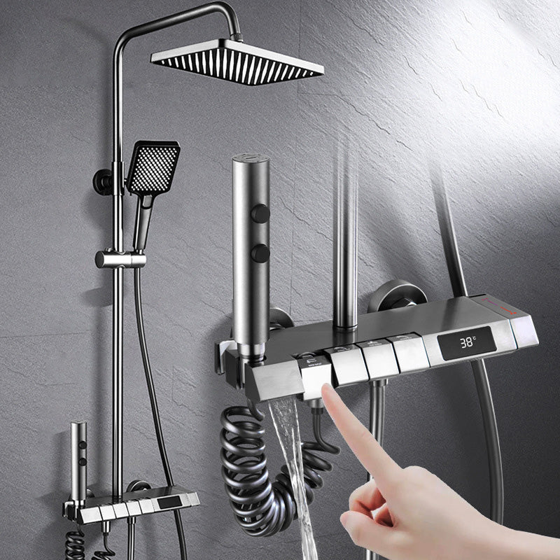 Adjustable Spray Pattern Shower Combo Stainless Steel Shower Faucet  Arm Shower Head