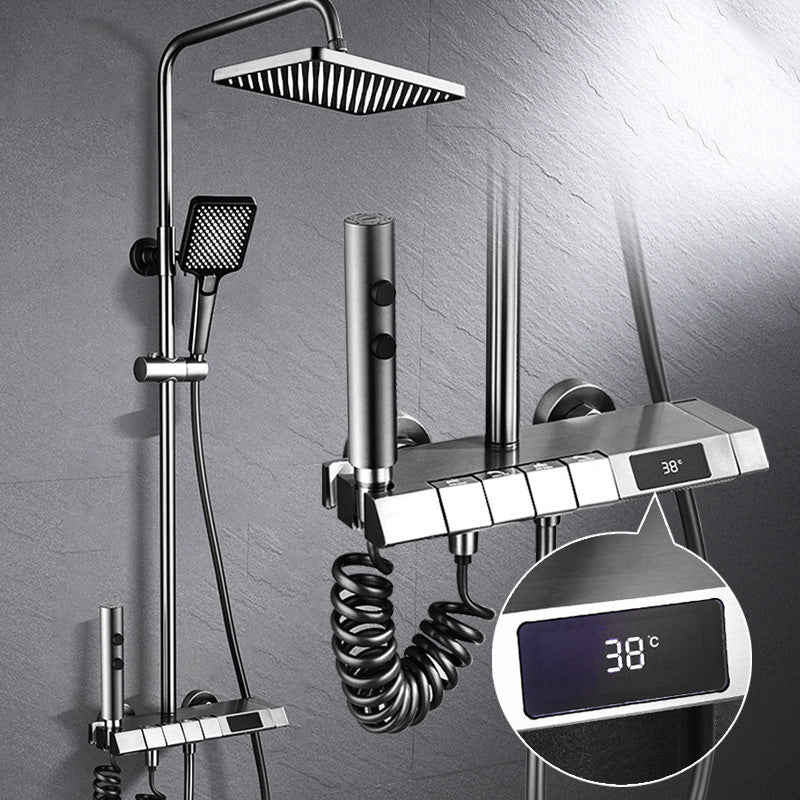 Adjustable Spray Pattern Shower Combo Stainless Steel Shower Faucet  Arm Shower Head