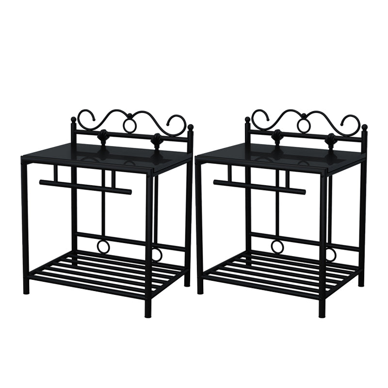 1 Shelf Glam Night Table Open Storage Nightstand with Legs ,21.3 " Tall