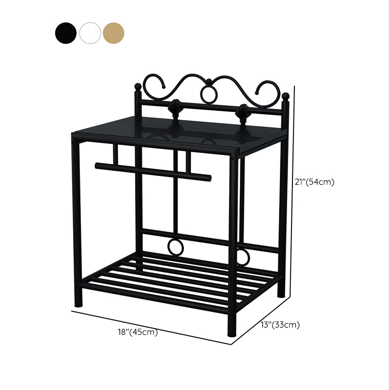 1 Shelf Glam Night Table Open Storage Nightstand with Legs ,21.3 " Tall