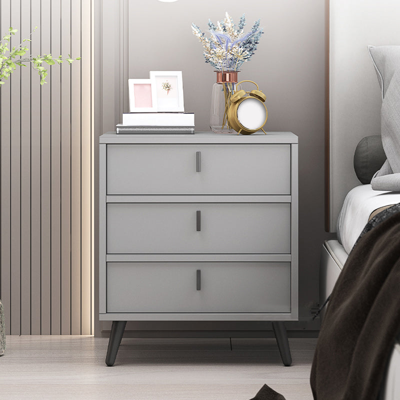 Contemporary Bedside Cabinet Engineered Wood Night Table with Drawers