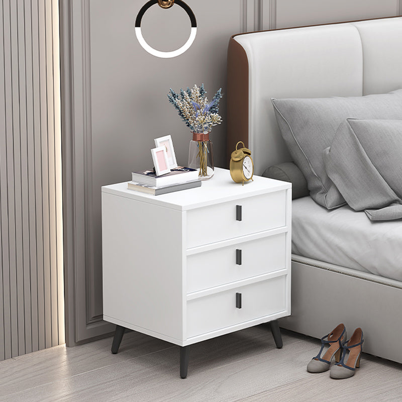 Contemporary Bedside Cabinet Engineered Wood Night Table with Drawers