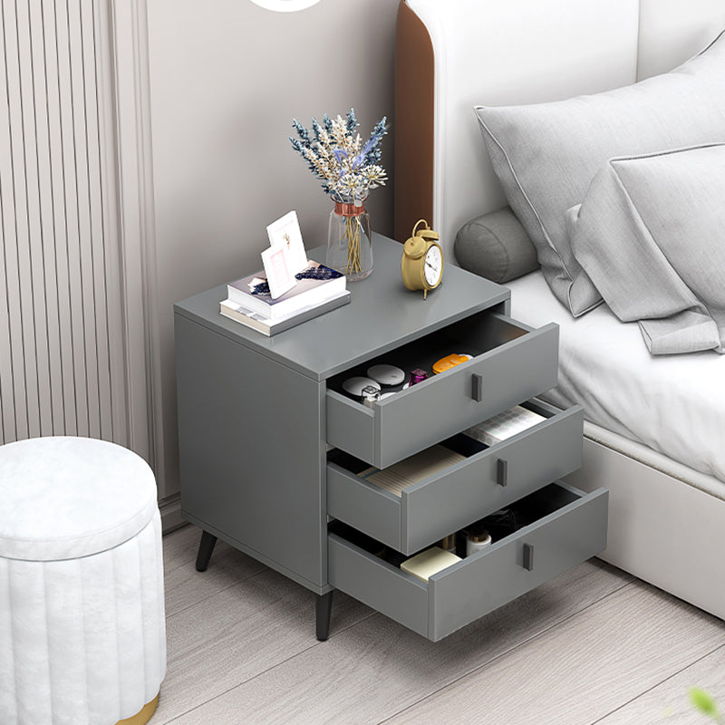 Contemporary Bedside Cabinet Engineered Wood Night Table with Drawers