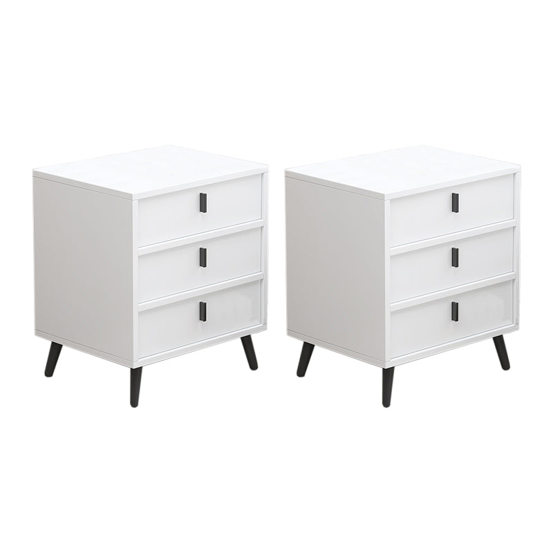 Contemporary Bedside Cabinet Engineered Wood Night Table with Drawers